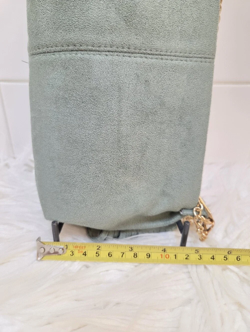 Francesca's Collections Sage Green Faux Suede Fringe Crossbody